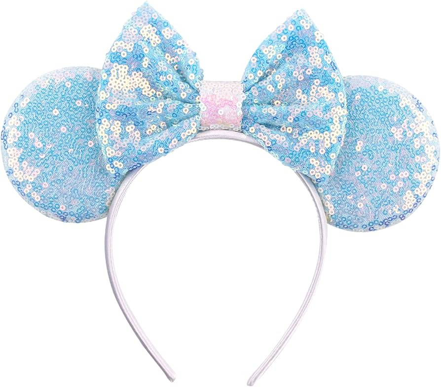 JOYFISCO Mouse Ears Headbands Shiny Bow Mouse Ears Headband Glitter Party Princess Decoration Cos... | Amazon (US)