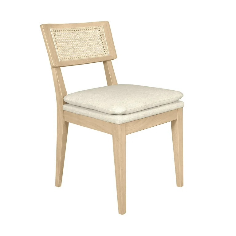 Monroe Set of 2 Beige Natural Rattan Cane Back Dining Chairs with Upholstered Seats 18.5"x22.5"x3... | Walmart (US)