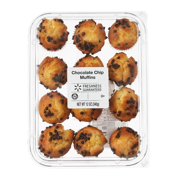 Freshness Guaranteed Mini Chocolate Chip Muffins, 12 oz, 12 Count - Walmart.com | Walmart (US)