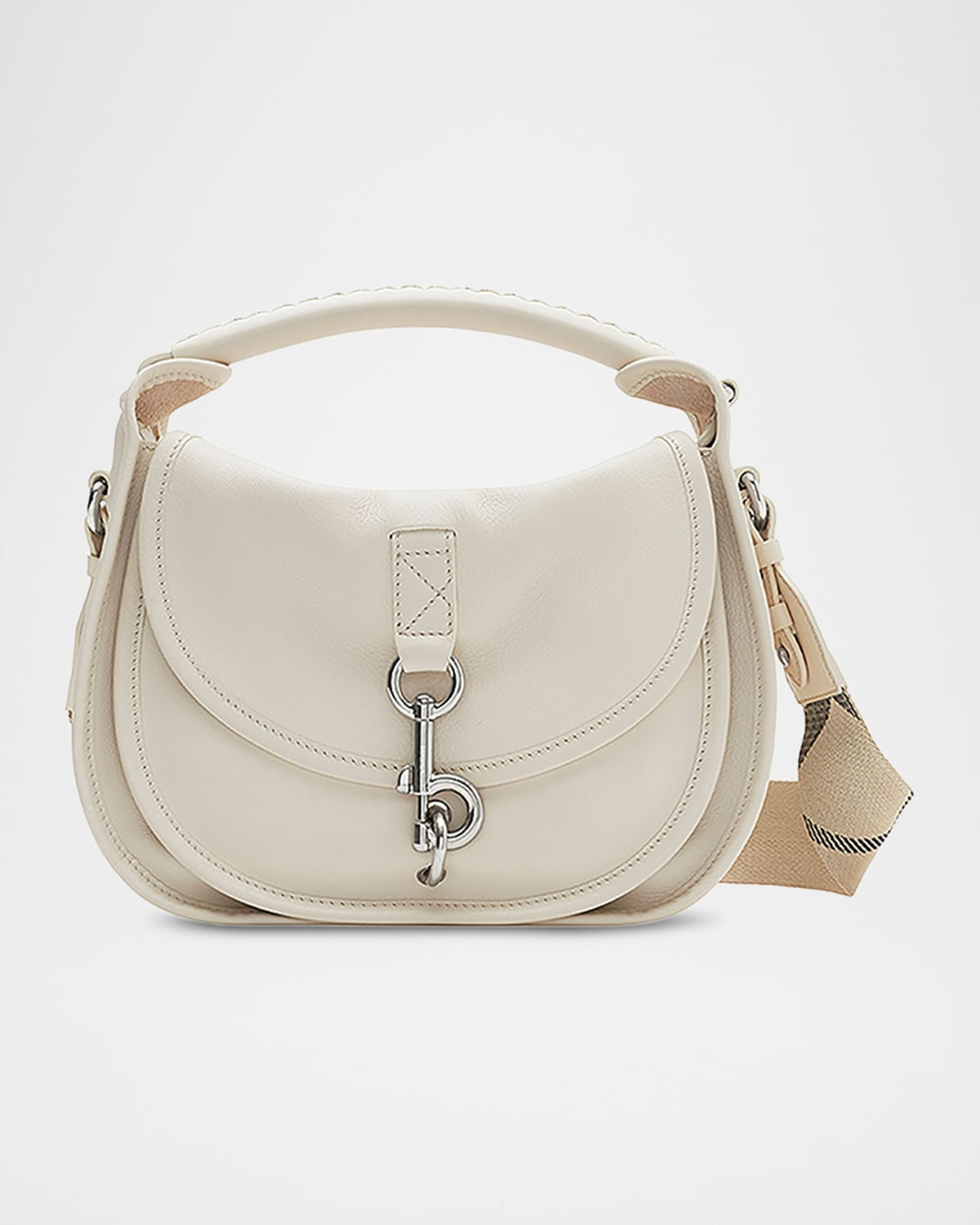 Clip Small Leather Messenger Bag | Neiman Marcus