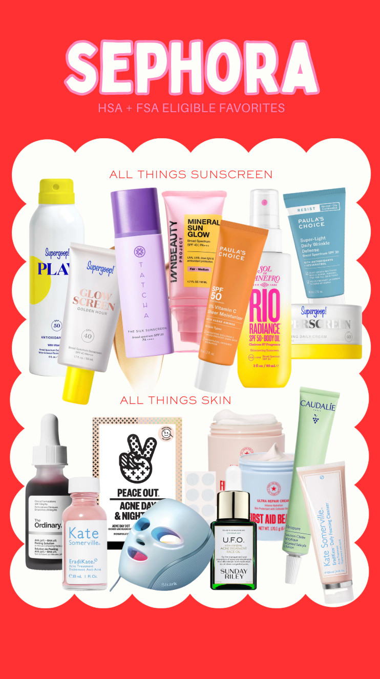 💳✨ Sephora faves you can actually use your HSA/FSA on?! Yes please.

Stocking up just got smarter — these beauty + wellness essentials are eligible and worth every penny:

🧴 SPF must-haves
👁️ Eye care treatments
💄 Acne-fighting heroes
🩹 Skin soothing staples

Because glowing skin and financial responsibility is the vibe 💅 

 #LTKgrwm #LTKselfcare #LTKBeauty
