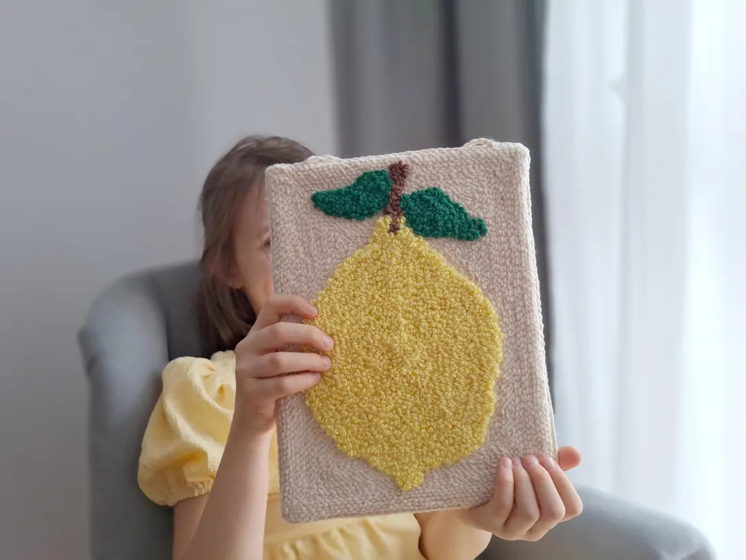 Nursery wall decor lemon fruit wall hanging soft kids room accent baby shower gift cottagecore nu... | Etsy (US)