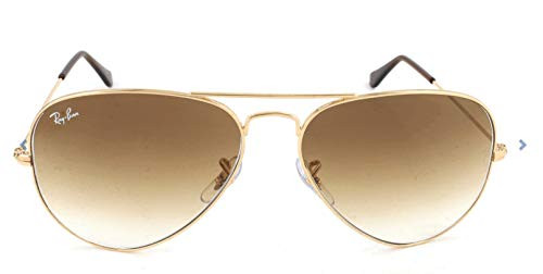 RAY-BAN RB3025 Aviator Large Metal Sunglasses, Gold/Brown Gradient, 55 mm | Amazon (US)