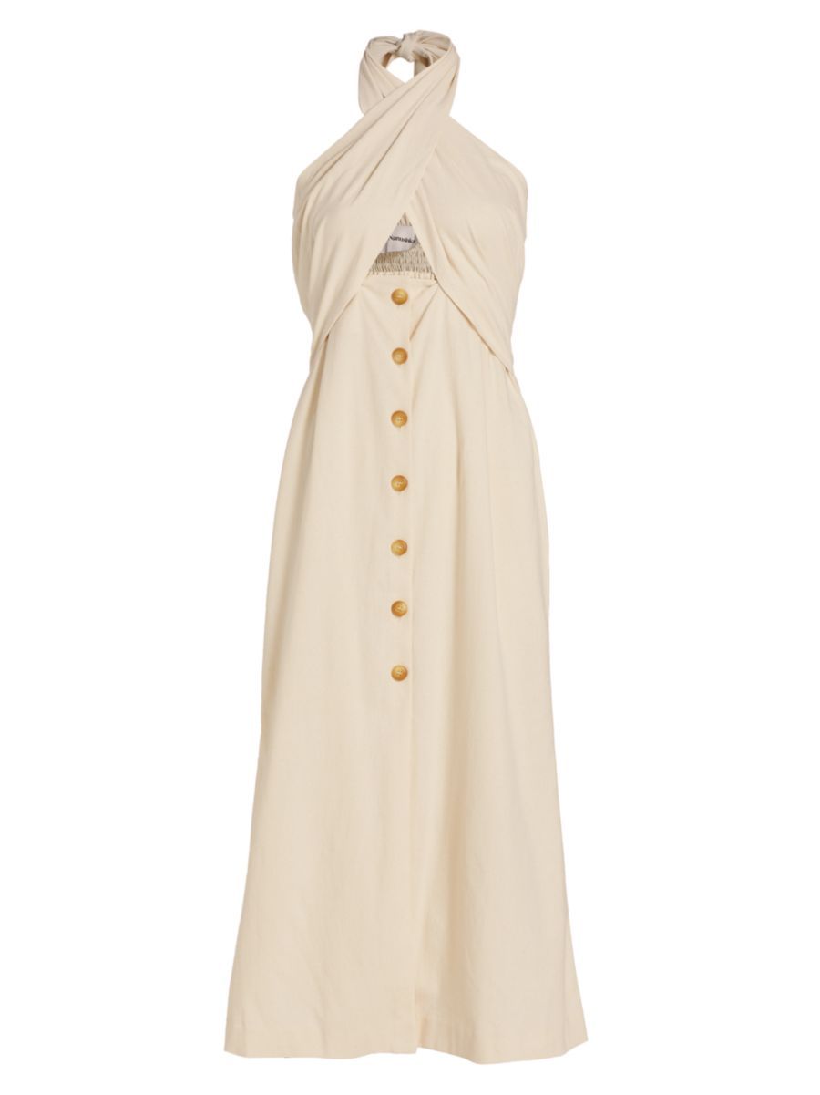 Wrapped Cotton Midi-Dress | Saks Fifth Avenue
