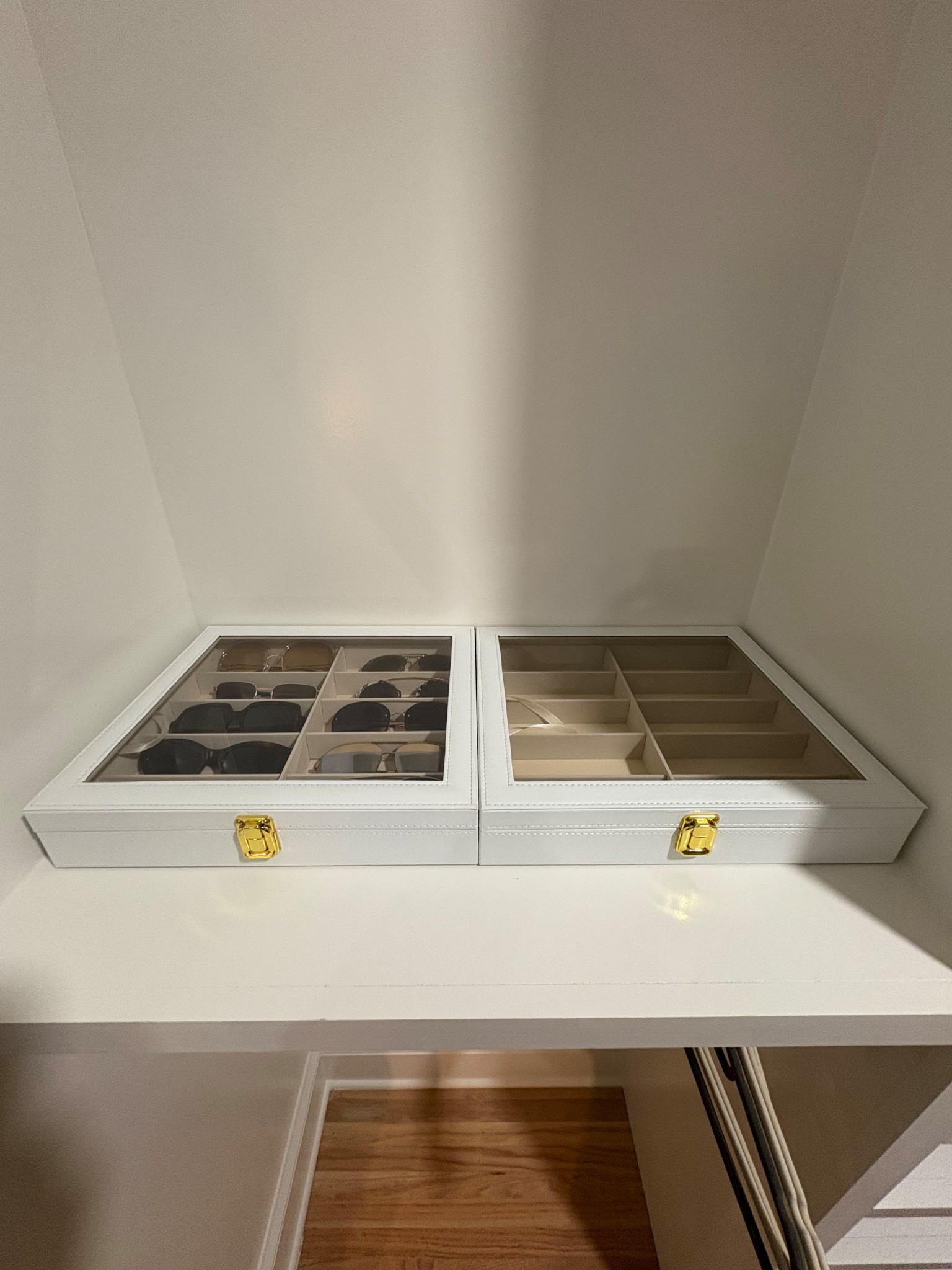 Love these sunglasses holders I have for my new closet!