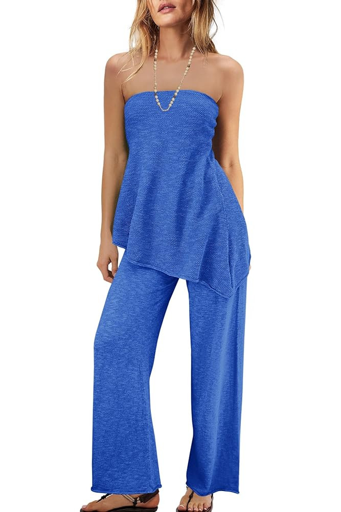 Panadila Womens Off Shoulder Sweater Set 2 Piece Outfits Summer Vacation Knit Matching Lounge Set... | Amazon (US)