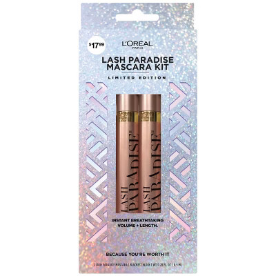 L'Oreal Paris Voluminous Lash Paradise Mascara Holiday Duo Pack - Blackest Black - 0.56 fl oz... | Target