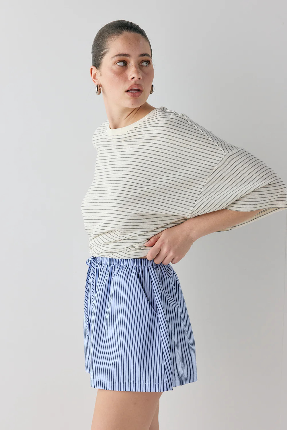 Annika Shorts Blue Stripe | VRG Grl
