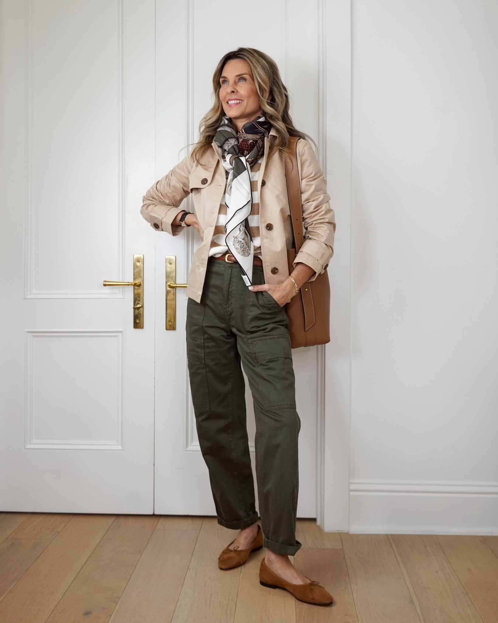 I’m 5’6’'
-Talbots short trench coat size S. Love the soft fabric.
-Talbots cotton sweater size S Check the site for sales. 
-These olive utility pants fit and feel amazing on! Side pocket is smooth and doesn’t add bulk. TTS
-Sneakers TTS
-linked similar watch to my Cartier tank

#LTKootd #LTKOver40 #LTKgrwm