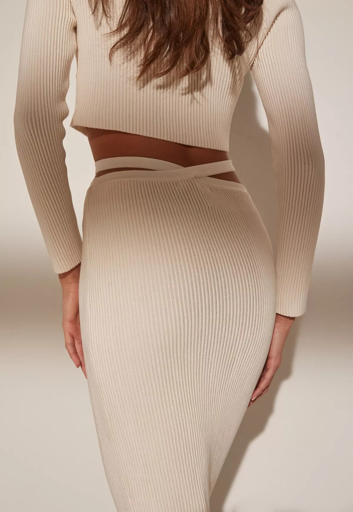 Missguided - Re_Styld Cream Rib Knit Midi Skirt | Missguided (US & CA)