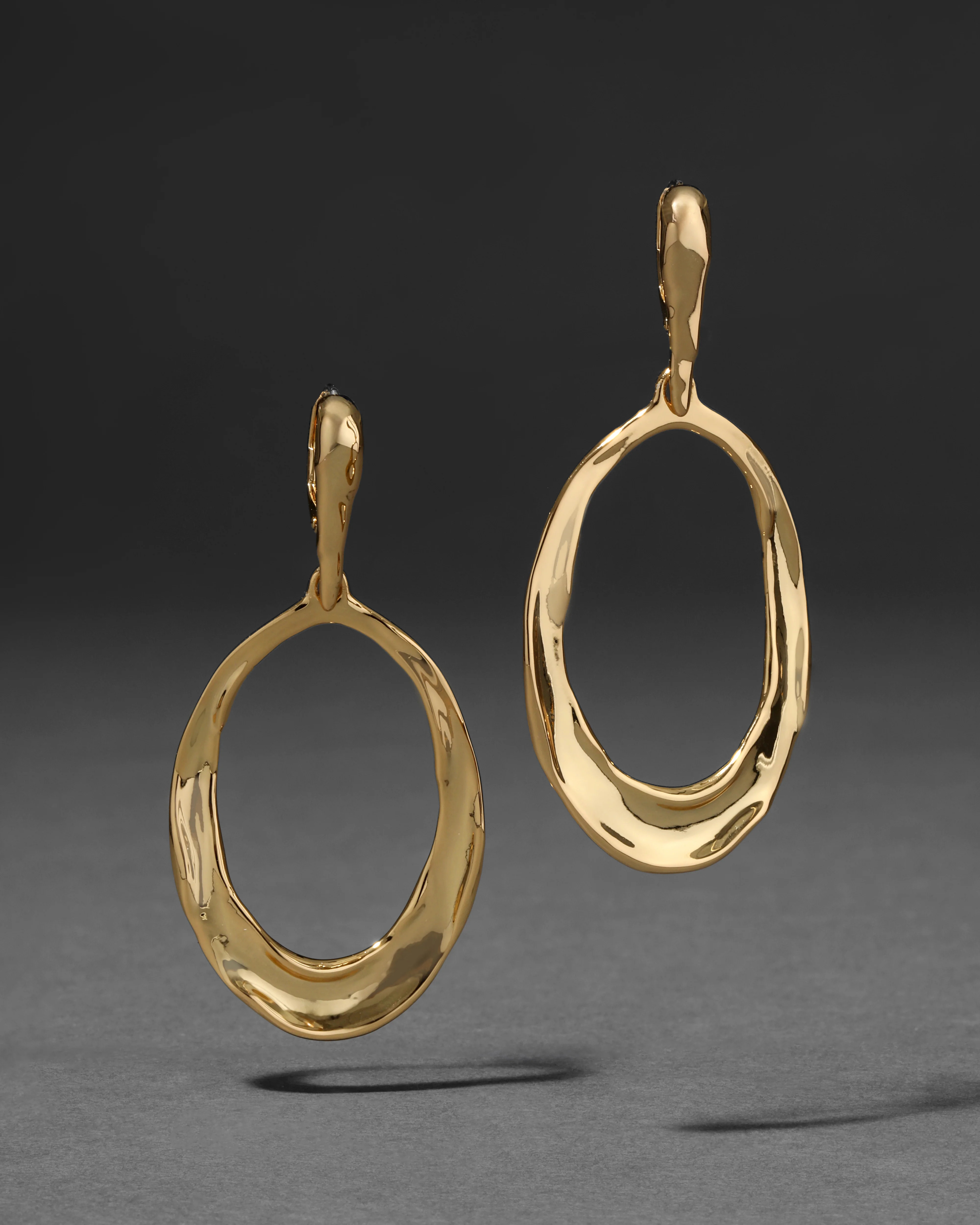 Molten 14k Gold Plated Oval Link Leverback Earrings | Alexis Bittar