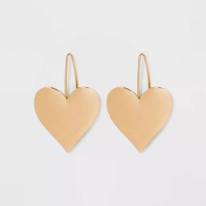 SUGARFIX by BaubleBar Shiny Heart Drop Earrings - Gold | Target