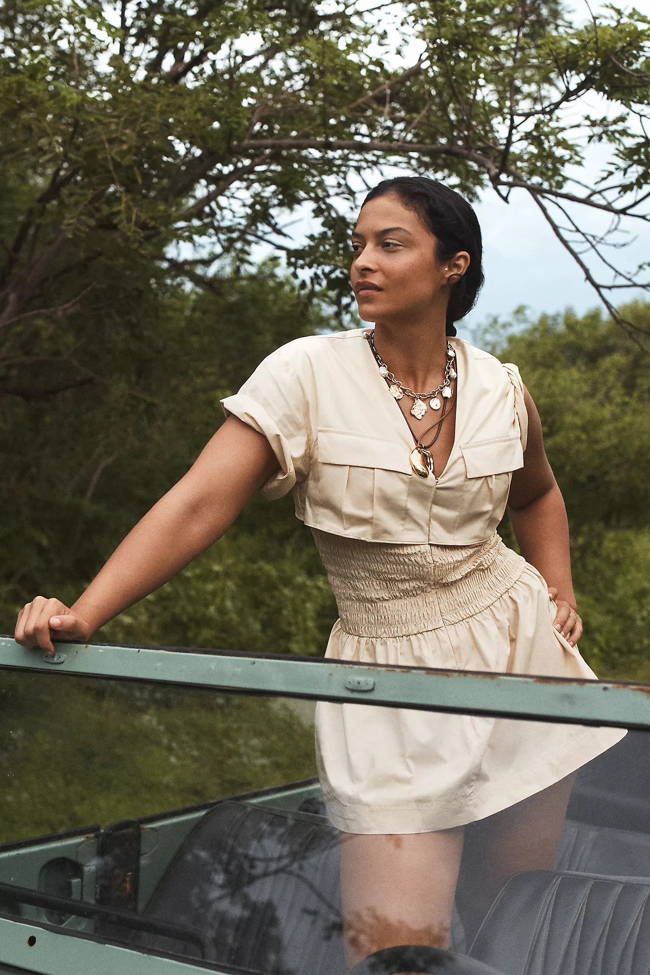 Mare Mare Utility Short-Sleeve Mini Shirt Dress | Anthropologie (US)