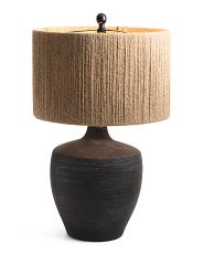 24in Ceramic Pot Lamp With Rope Shade | TJ Maxx