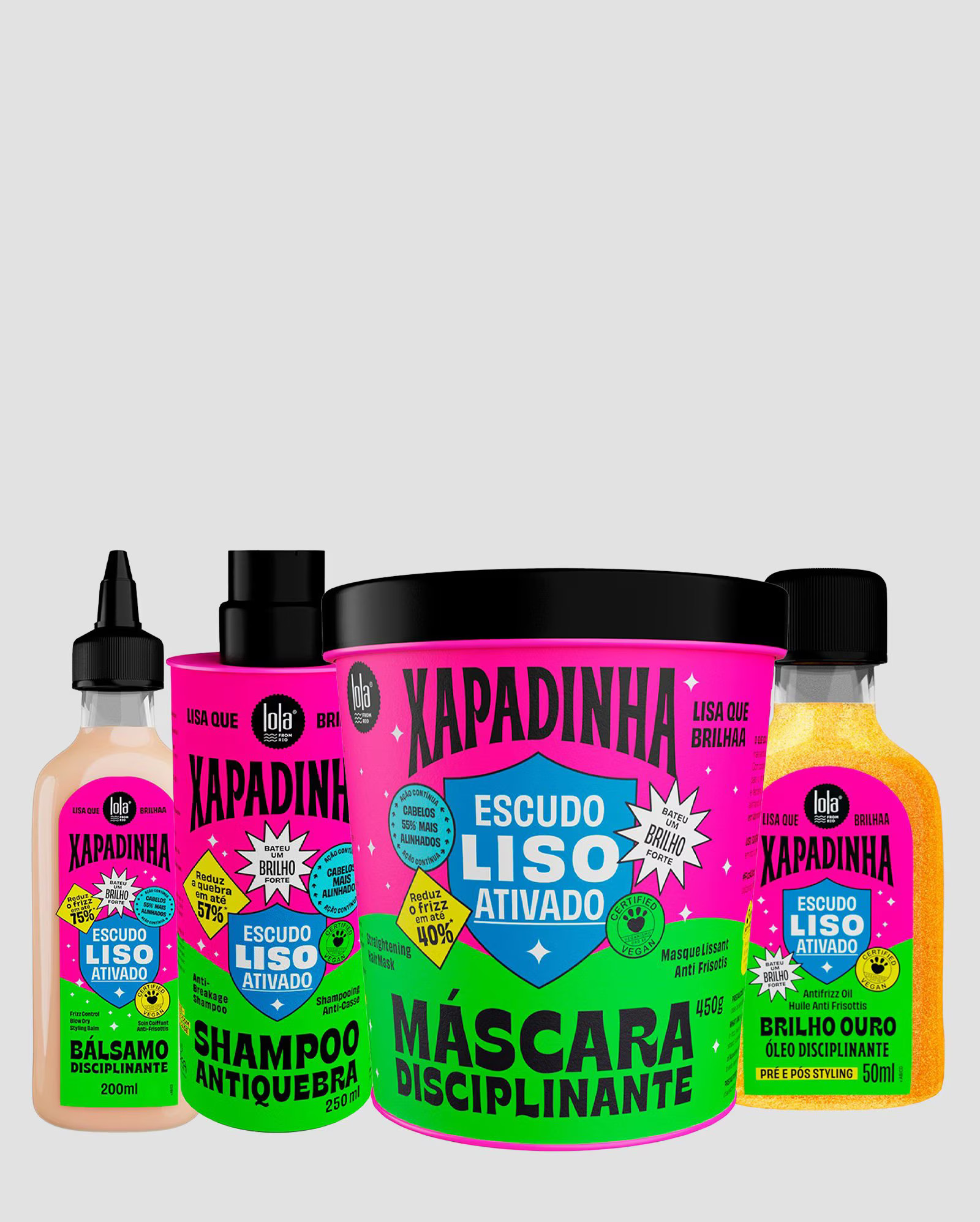 Kit shampoo antiquebra 250ml + máscara disciplinante 450g + finalizador 50ml + bálsamo 200ml Xa... | Riachuelo (BR)