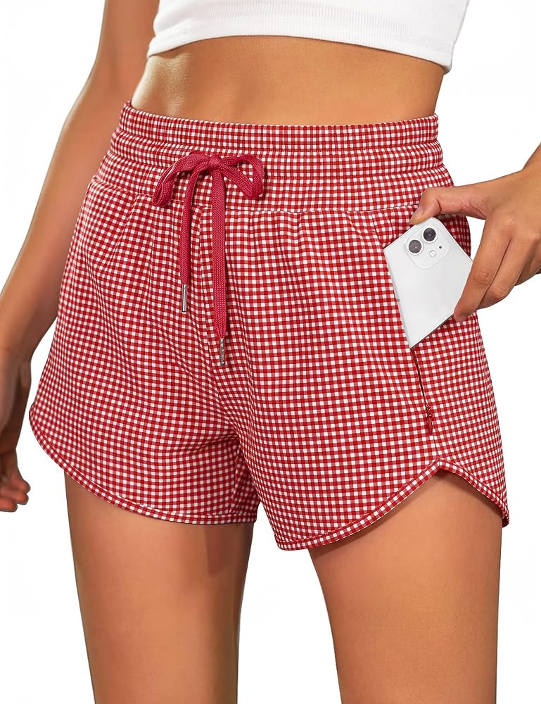 BMJL Women's Running Shorts 2.5" High Waisted Athletic Short Summer Gym Workout Short with Zipper... | Amazon (US)