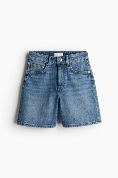 Vaquero corto de talle alto - Talle alto - Midi - Azul denim - MUJER | H&M ES | H&M (FR, IT, ES, PT, BE)