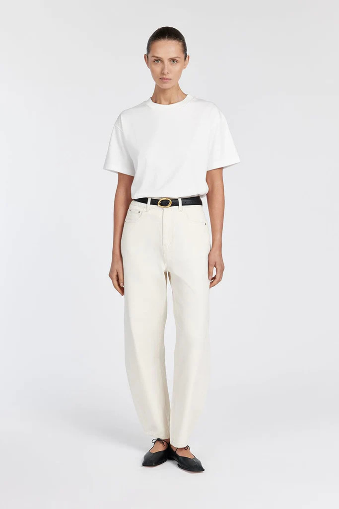 CALEB CREAM BARREL LEG JEAN | DISSH