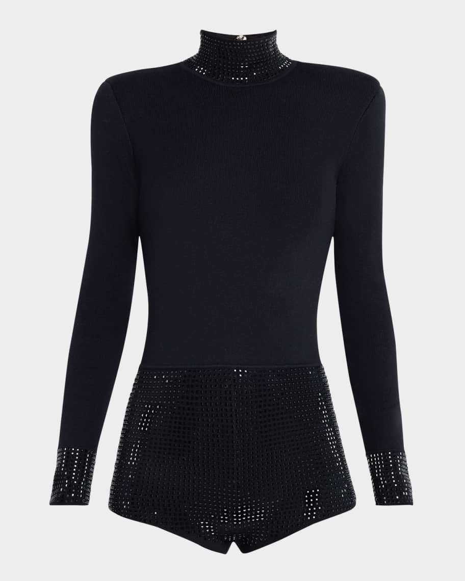 Retrofete Bethanie Rhinestone Turtleneck Romper | Neiman Marcus
