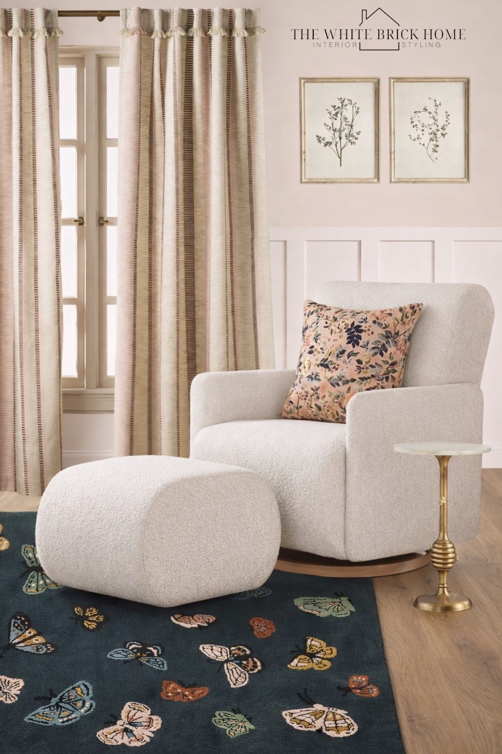 A sweet little nursery moment - I love this new rug with a mix of deep color tones mixed with a soft blush for a girls nursery or bedroom! 
❤️❤️
Girls room, girls bedroom, nursery, girls nursery, nursery decor, nursery ideas, nursery decor ideas, glider, nursery curtains, nursery wall art, nursery furniture, blush nursery, nursery rug, butterfly nursery, nursery glider, Anthropologie, anthro, pottery barn kids, Etsy, nursery wall art, rifle paper co 


#LTKHome #LTKBaby #LTKBump