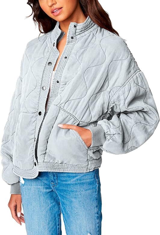 [BLANKNYC] girls Light Wash Quilted Jacket, Comfortable & Stylish Coat | Amazon (US)