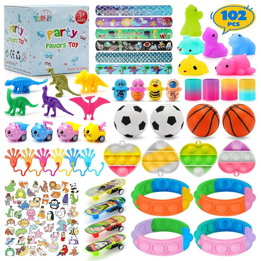 102 Pcs Party Favors Toys for Kids 4-8 8-12 3-5, Treasure Chest Box Toys Classroom Carnival Prize... | Amazon (US)