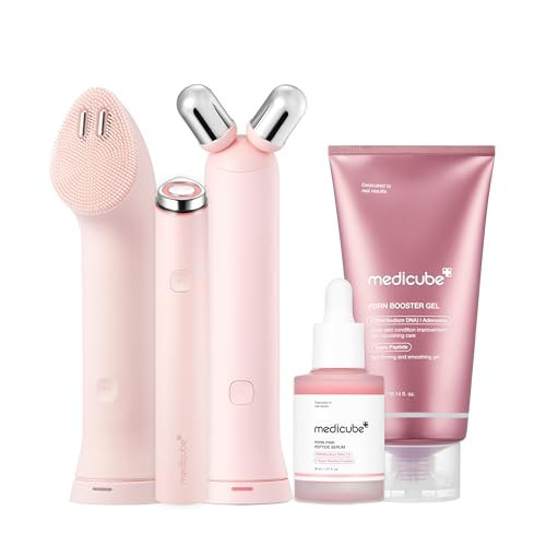 medicube All-in-One Skin Booster Device & Skincare Set: Mini Booster Pro Plus Full Facial Set, PDRN Peptide Serum, and PDRN Booster Gel | 3-in-1 Korean Facial Device for Cleansing, Firming, Hydrating | Amazon (US)