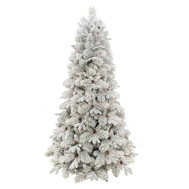 7.5' Flocked Prelit Bellmont Christmas Tree with Color-Changing LED Lights, Holiday Time - Walmar... | Walmart (US)