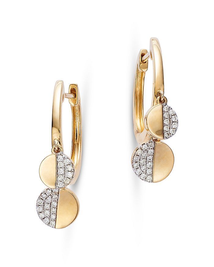 Diamond Dangle Disc Drop Earrings in 14K Yellow Gold, 0.10 ct. t.w. - 100% Exclusive | Bloomingdale's (US)