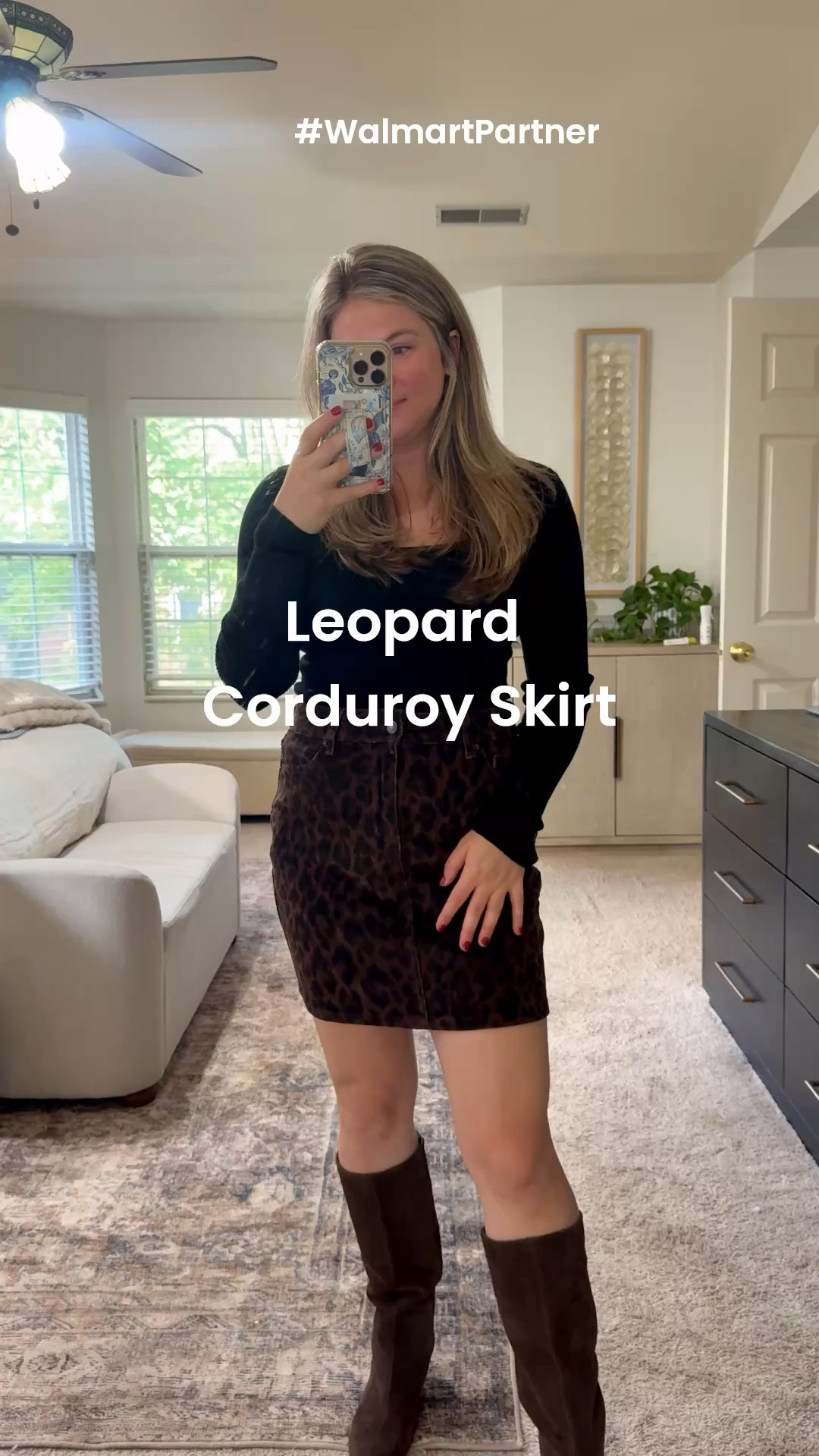 leopard fall outfit! Leopard is trending this fall and loving this leopard corduroy skirt at Walmart! Stretchy and comfortable too! #WalmartPartner #WalmartStyle #WalmartFashion @Walmart

#LTKgrwm #LTKootd #LTKSeasonal