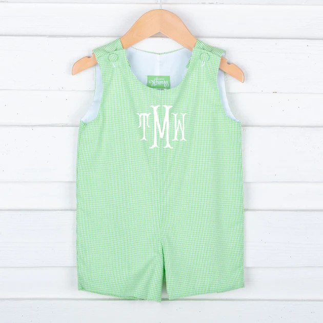 Green Gingham Jon Jon | Classic Whimsy