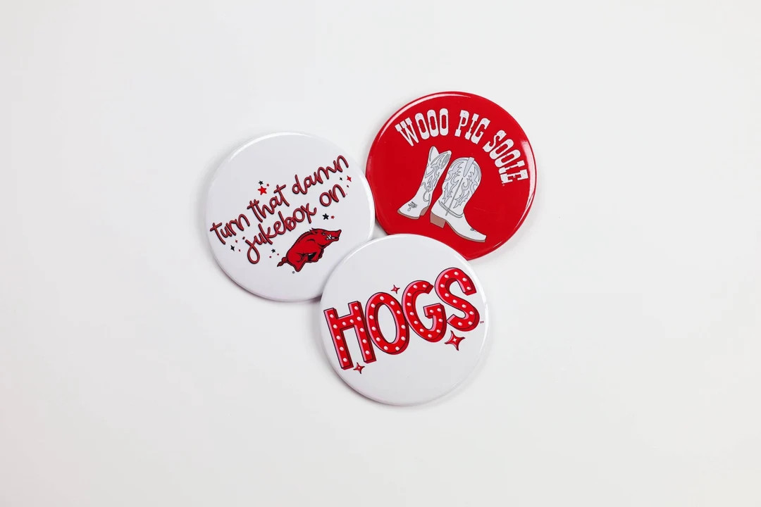 Arkansas Game Day Tailgate Buttons | Game Day Pins | College Football | Tailgate Buttons | Razorb... | Etsy (US)