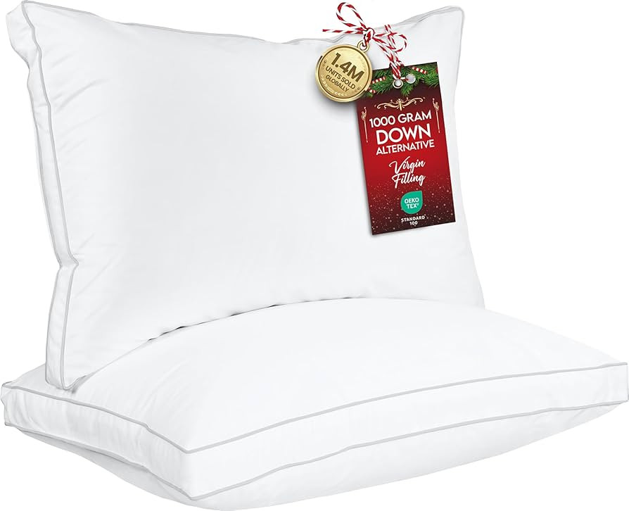 Utopia Bedding Bed Pillows for Sleeping Queen Size (White), Set of 2, Soft & Fluffy Pillow with D... | Amazon (US)