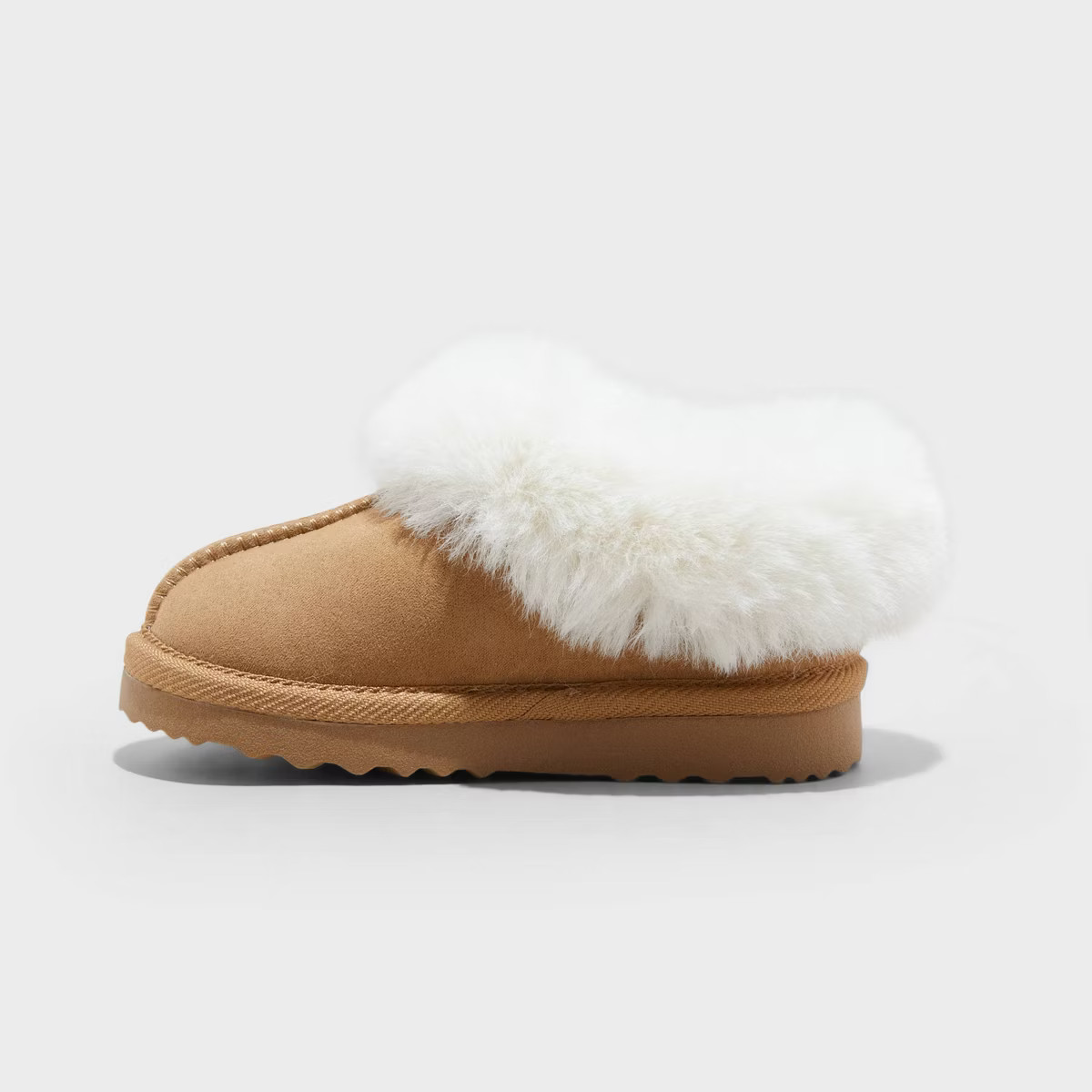 Toddler Piper Faux Fur Cuff Clog Slippers - Cat & Jack™ Brown | Target