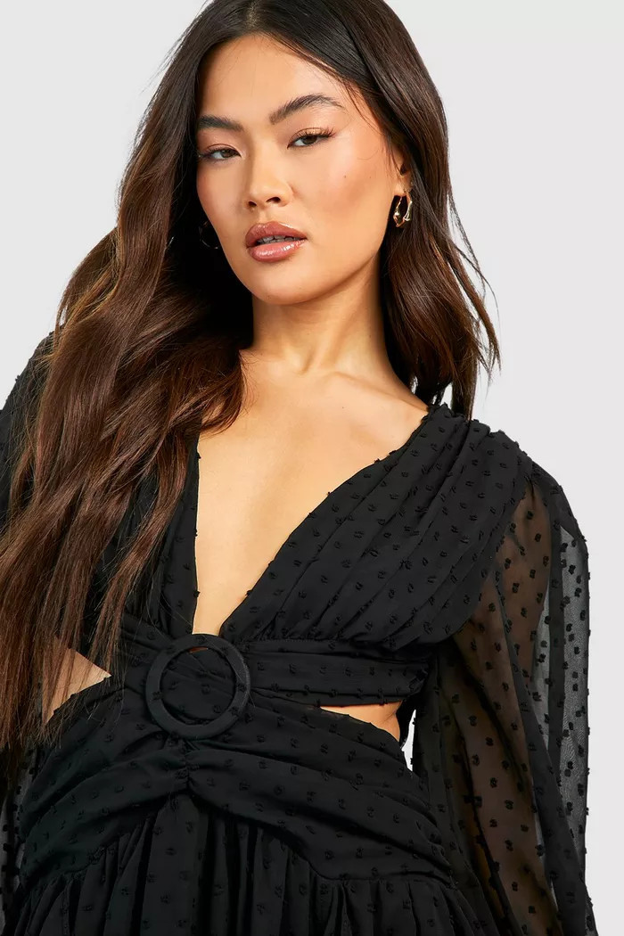 Dobby Chiffon Cut Out Maxi Dress | Boohoo.com (UK & IE)