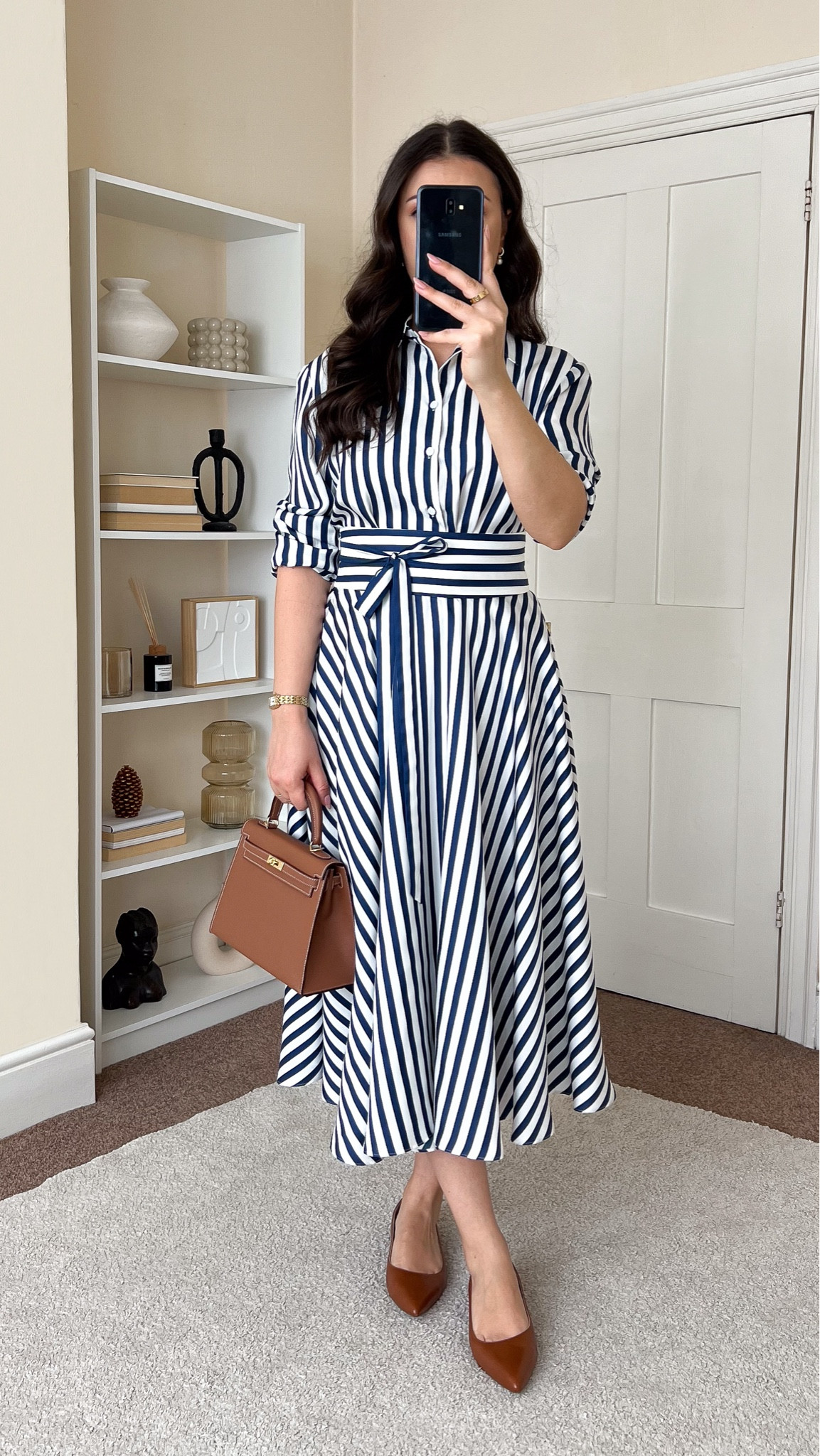 Smart casual summer outfit. Skirt is Lily Silk, wearing size UK10. Shirt is Lily Silk wearing size S. Bag is Totes Luxe Uk. 

#LTKuk #LTKeurope #LTKsummer