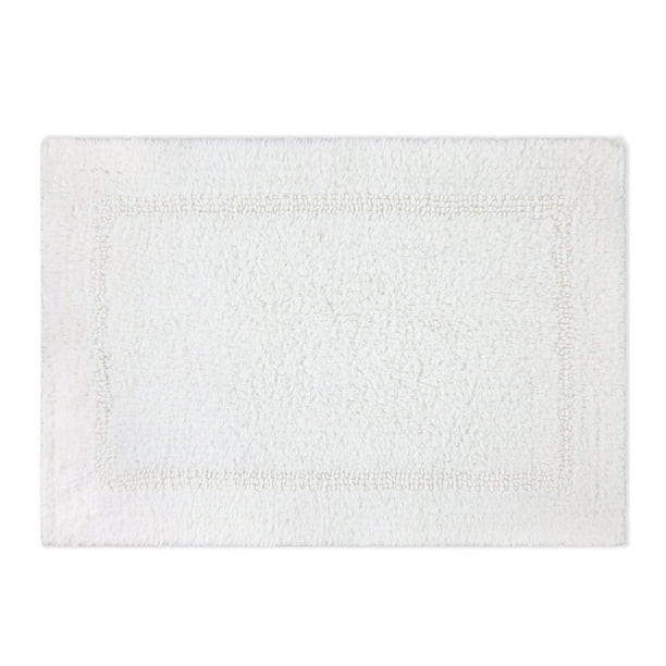 Better Homes & Gardens Bath Rug Cotton Reversible Washable, 17" x 24", Arctic White - Walmart.com | Walmart (US)