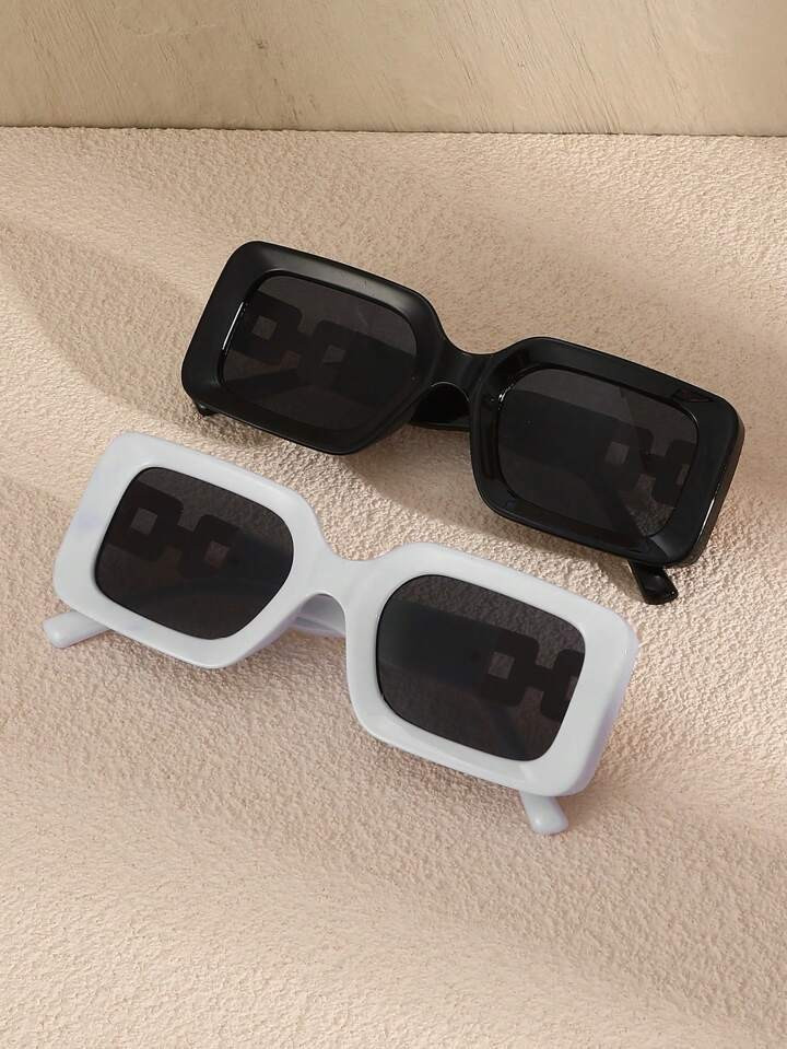 2/3pcs Women Rectangle Ins Style Personality Elegant Portable Fashion Glasses Combination For Str... | SHEIN