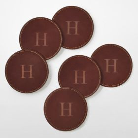 Manhattan Leather Coasters, Set of 6 | Mark and Graham