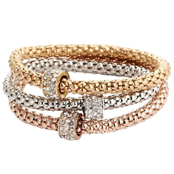 Toyfunny Charm Women Bracelet Gold Silver Rose Gold Rhinestone Bangle Jewelry Set | Walmart (US)