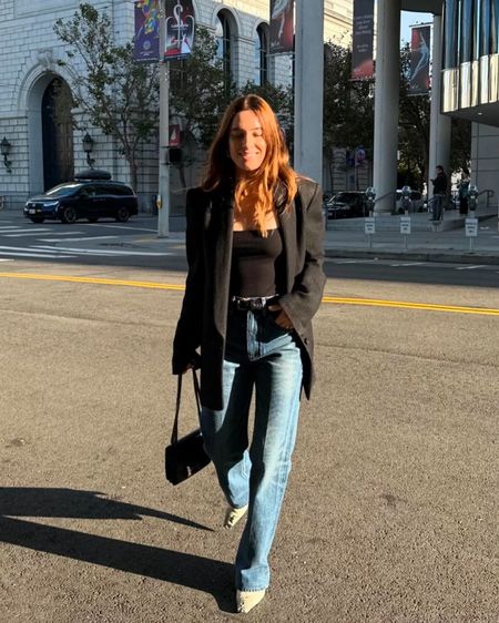 How to style wide leg jeans for spring! These jeans are Celine but linked similar + my other favorite wide leg jeans