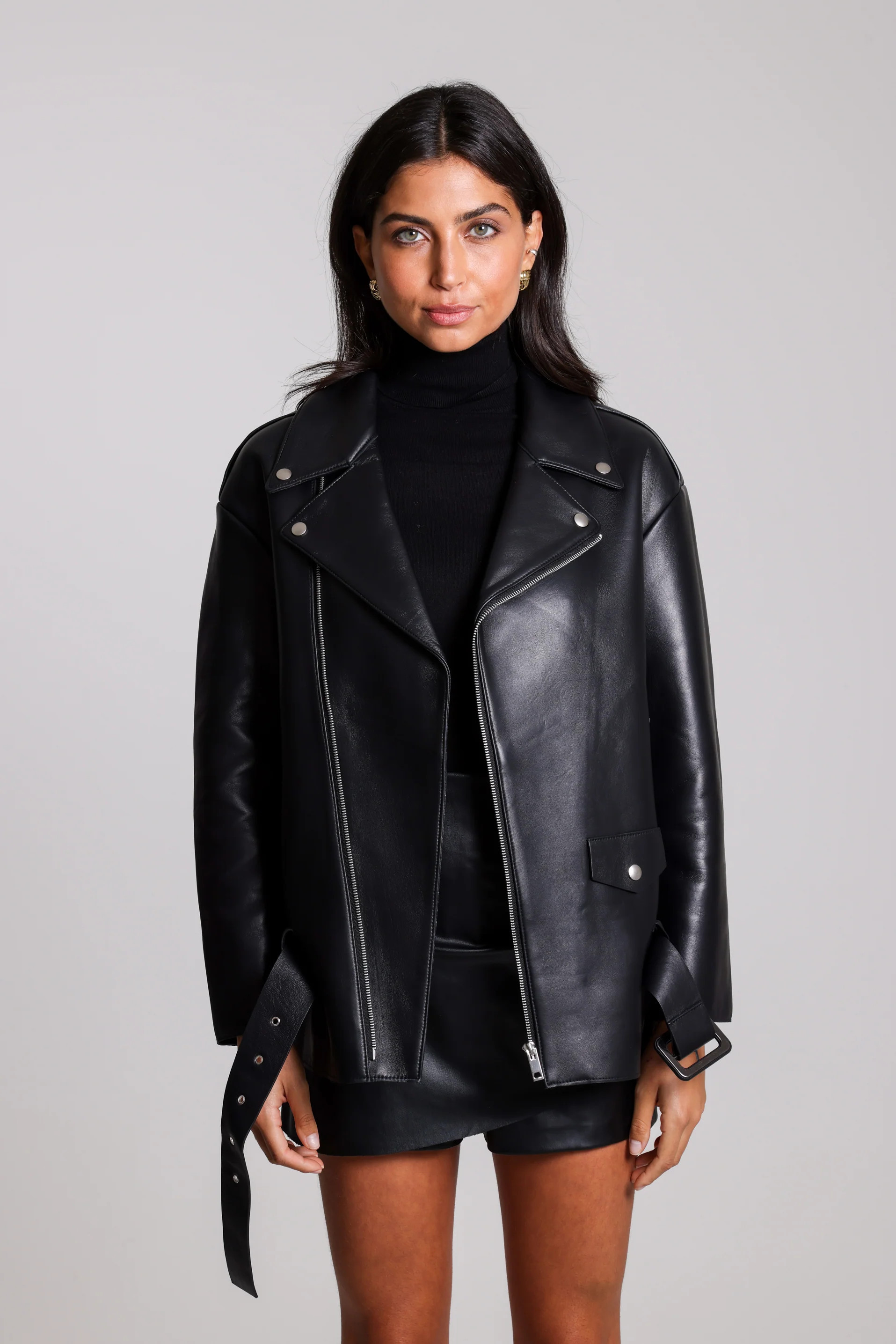 Black Leather Aviator Jacket | DE SAVARY LONDON