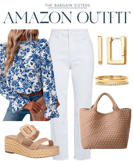 Amazon Outfit 

| Amazon OOTD | Amazon Fashion |  Spring Outfit | White Jeans | Floral Shirt | Workwear | Spring Wedge Sandals | Tote Bag 

#LTKU #LTKstyletip #LTKworkwear