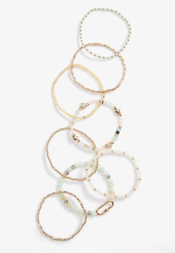 8 Piece Beaded Stretch Bracelet Set | Maurices