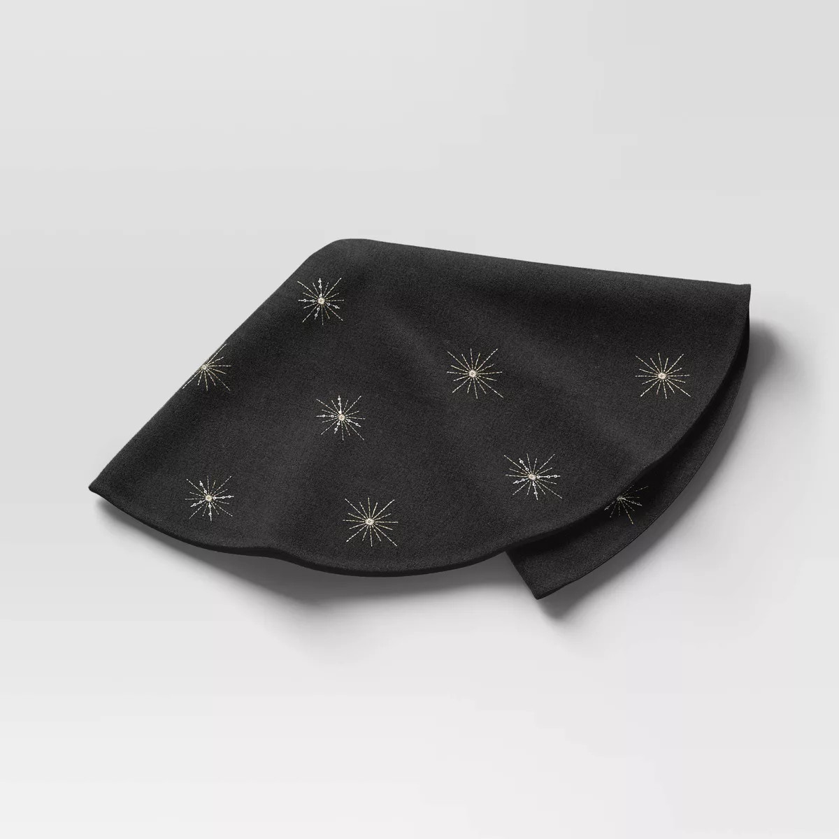48" Embroidered Starburst Snowflake Christmas Tree Skirt Black - Wondershop™: Spot Clean | Target