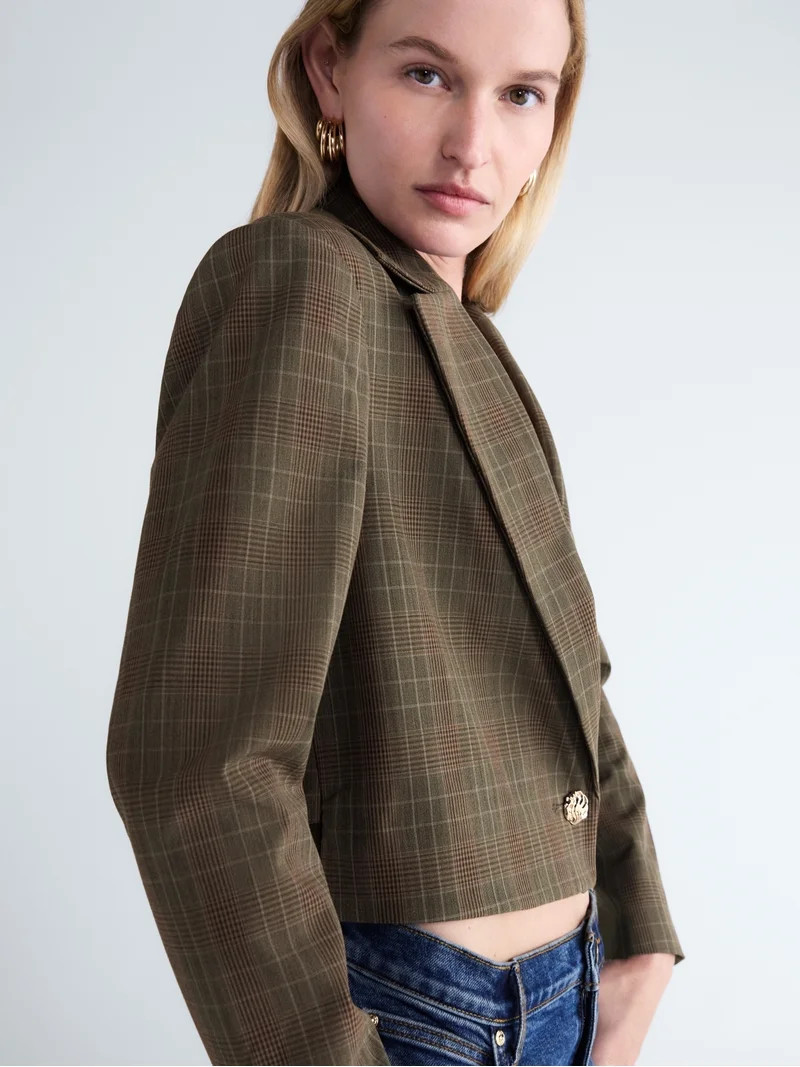 Scoop Women's and Women's Plus Ribbed Back Blazer, Sizes XS-4X | Walmart (US)