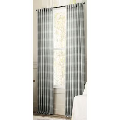 allen + roth 108-in Grey Polyester Light Filtering Back Tab Single Curtain Panel | Lowe's