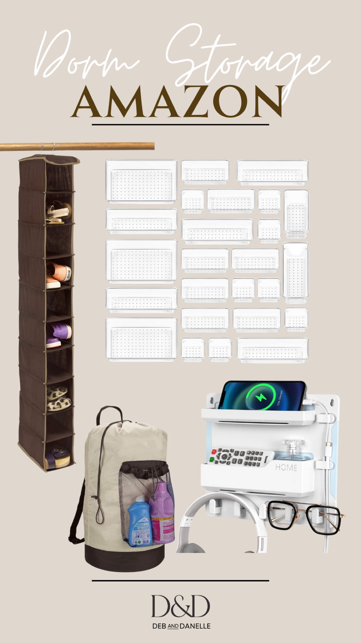 Dorm and college storage essentials, including hanging shoe storage, adhesive storage shelf, and laundry bag. 

#LTKBacktoSchool #LTKFindsUnder50 #LTKHome