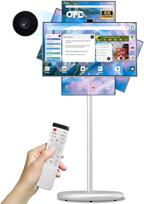 OFD 27 In Portable TV on Wheels 2nd Gen 1080P,Android 15 OS,6GB RAM+128GB ROM,100%sRG Swivel Rota... | Amazon (US)