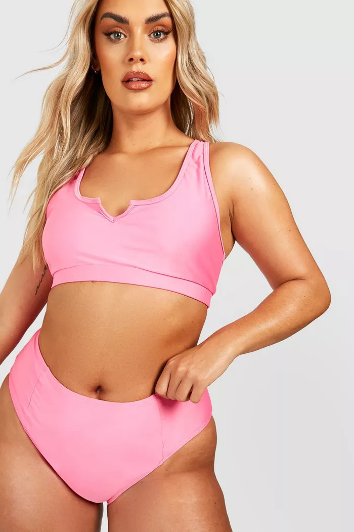 Plus Essentials High Waist Bikini Brief | Boohoo.com (US & CA)